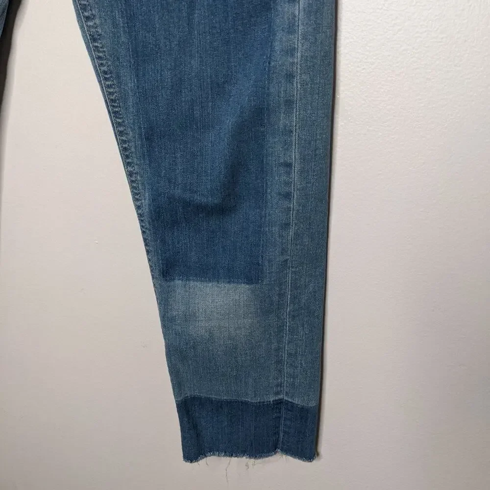 Hope Blue Distressed Stay Patch Relaxed Denim Jeans Size 26